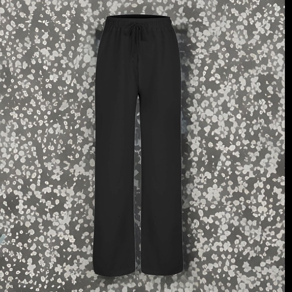 Linen Drawstring High Waisted Casual Loose Fit Wide Leg Stretchy Long Leg Pants - Picture 7 of 15